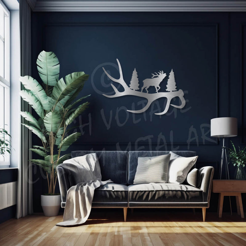 Antler Stag steel wall art