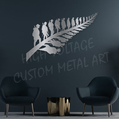 nz made anzac fern steel wall art