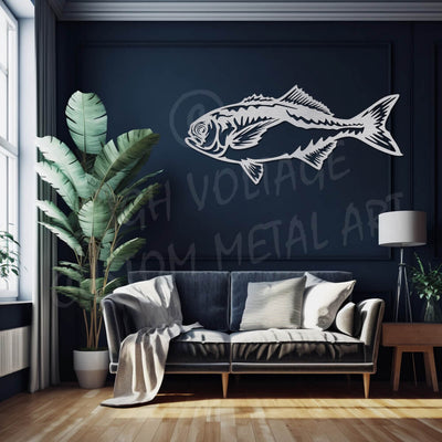 nz made bluenose fish steel wall art