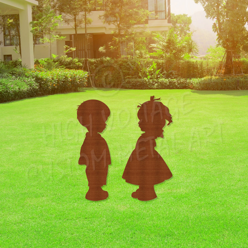 boy & girl garden stakes