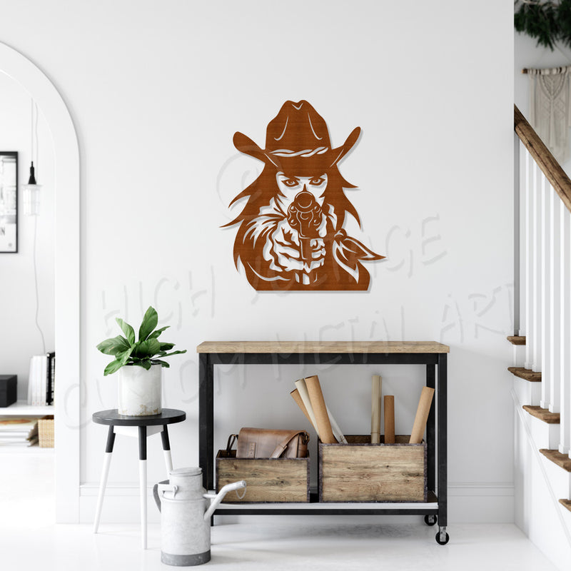 cowgirl with gun