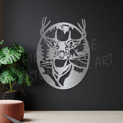 deer steel wall art