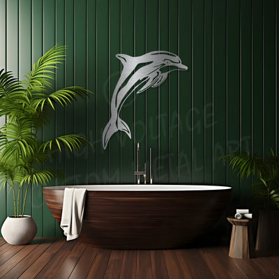 dolphin steel wall art