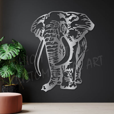 elephant steel wall art