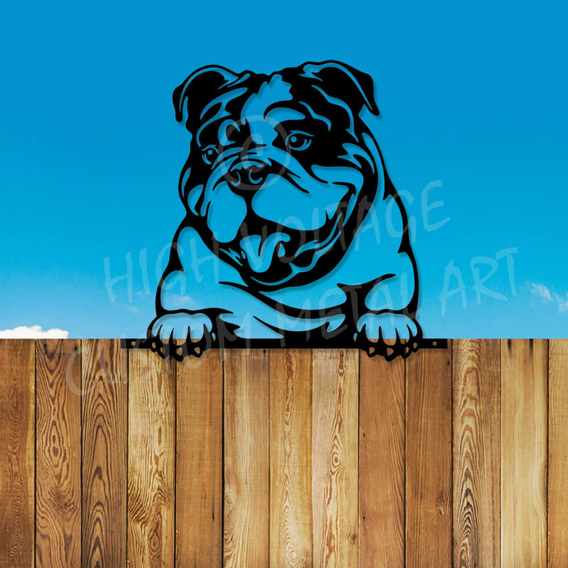 Fence Peeking English Bulldog