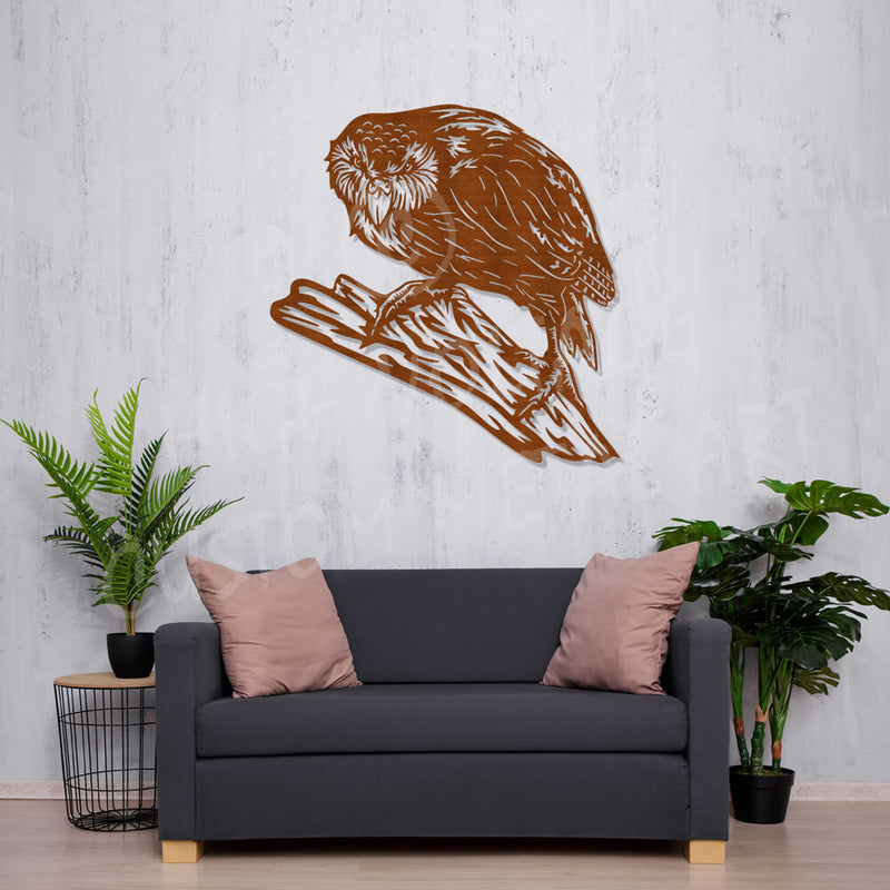 kakapo corten steel wall art nz made