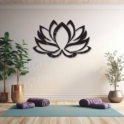 lotus flower steel wall art