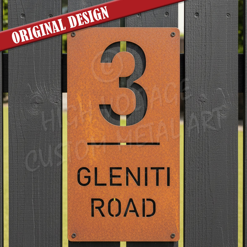 custom address sign - vertical
