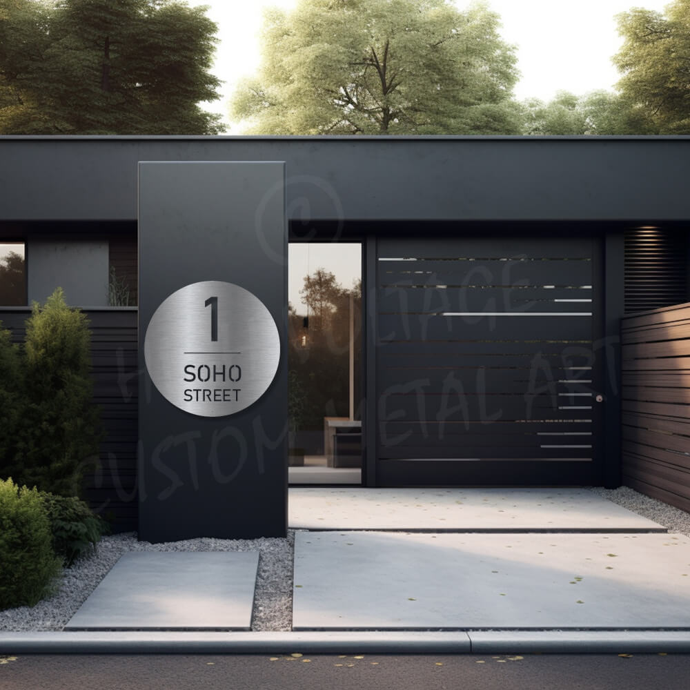 Custom steel address sign – High Voltage Custom Metal Art