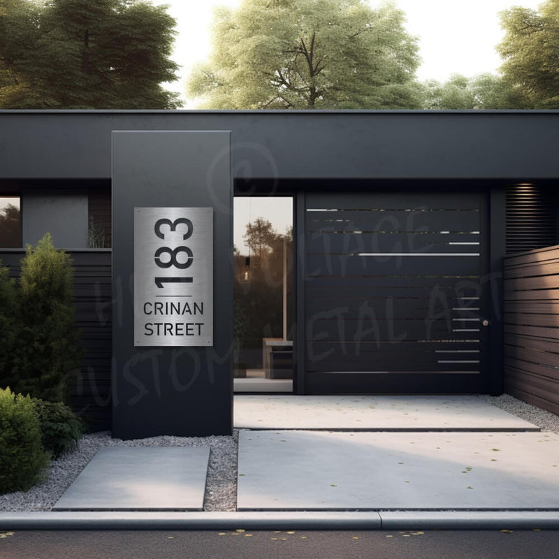 custom address sign - vertical