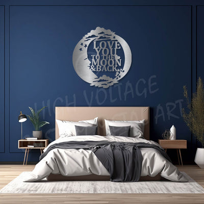 to the moon & back steel wall art