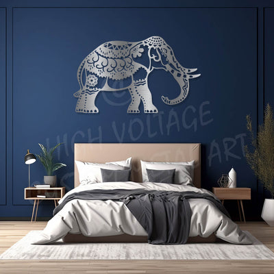 tribal elephant steel wall art