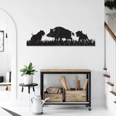 wild boar steel wall art