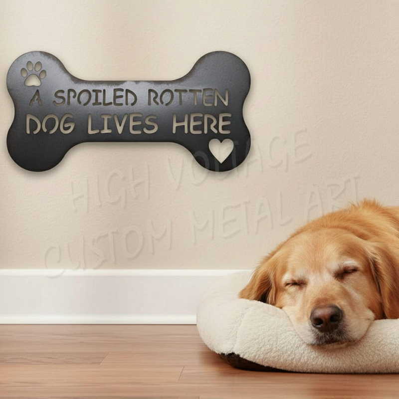 a spoiled rotten dog lives here