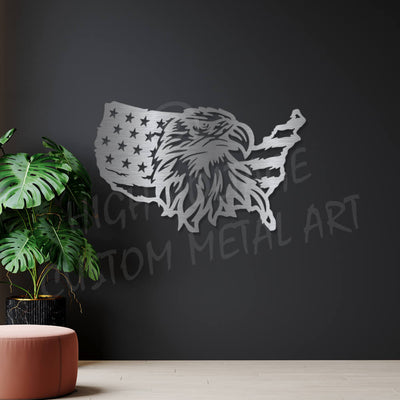 american eagle steel wall art