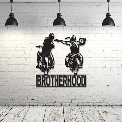 Brotherhood motorbike harley steel wall art