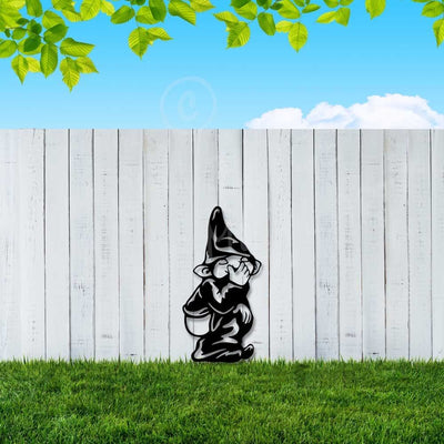 cheeky squatter garden gnome steel art