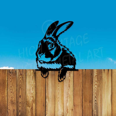 Fence Peeking Rabbit