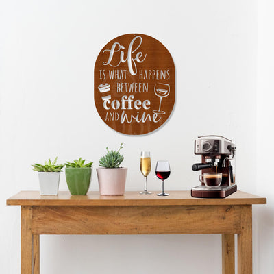 coffee & wine steel wall art