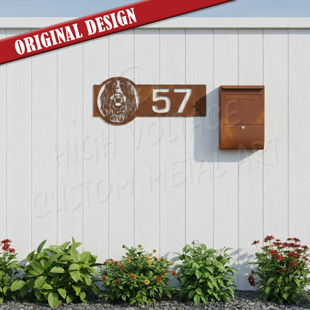 Springer Spaniel Street Number | NZ MADE Steel Art – High Voltage ...