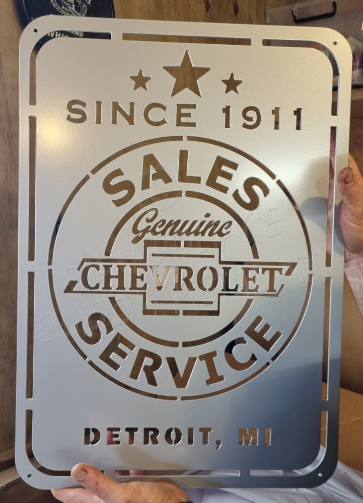 Chevrolet Sales & Service Man Cave Signs