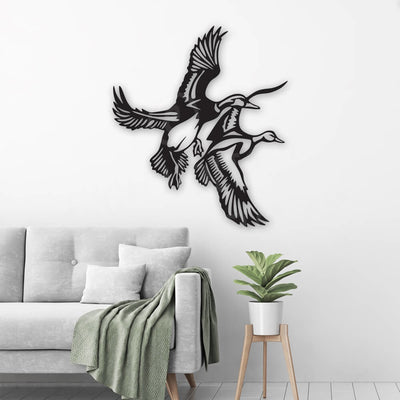 Flying Ducks steel wall art