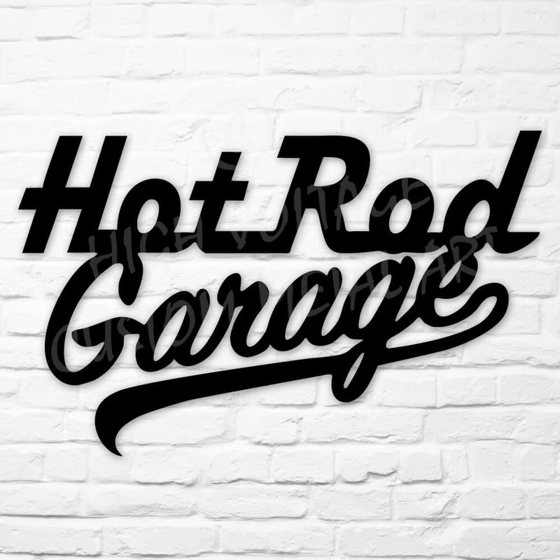 Hot Rod Garage Script Man Cave Signs