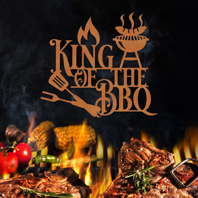 King Of The Bbq 500Mm X 452Mm / Corten Man Cave Signs
